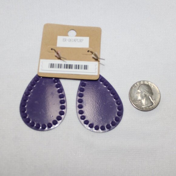NWT Purple Go Team Teardrop Earrings - Picture 4 of 4